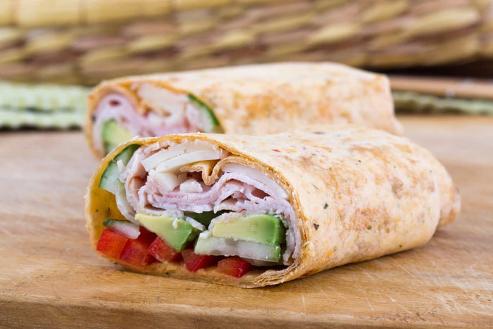 Avocado, Cucumber & Ham 'Sushi' Wraps