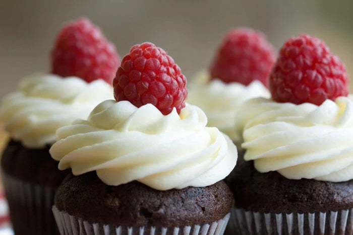 Chocolate Lemon-Raspberry Cupcakes with Lemon Buttercream Frosting