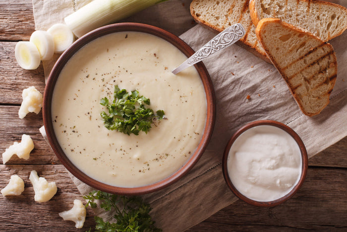 Cauliflower Soup with True Lemon Parsley Cream