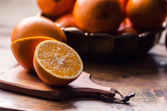 Sliced Oranges in True Lemon Strawberry Sauce