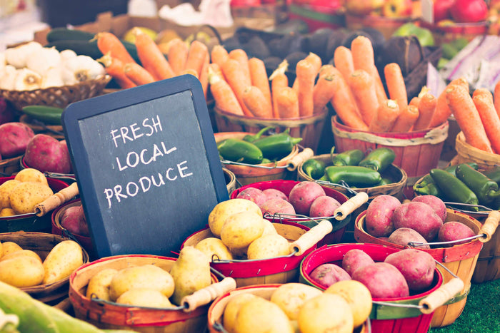 fresh local produce at a farmers market