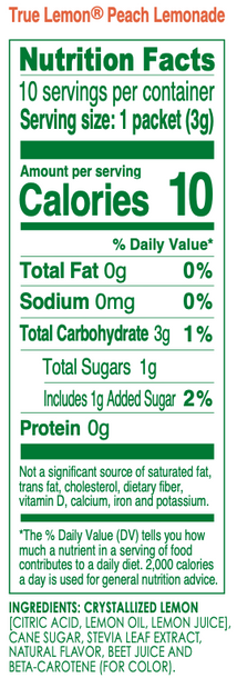 True Lemon Peach Lemonade NLEA