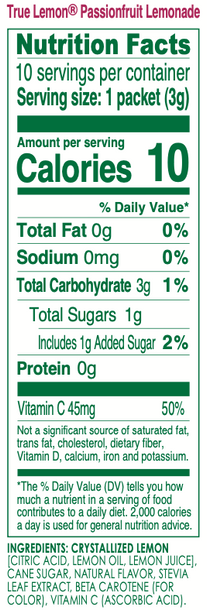 True Lemon Passionfruit Lemonade NLEA